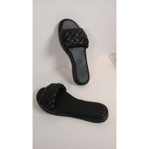 Seychelles Bellissima Black Woven Slides Sandals Womens Size 8 Made in Italy